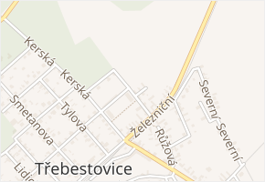 Hraniční v obci Třebestovice - mapa ulice