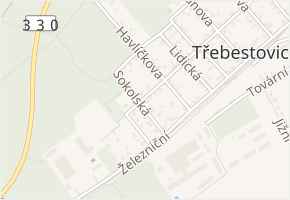 Sokolská v obci Třebestovice - mapa ulice