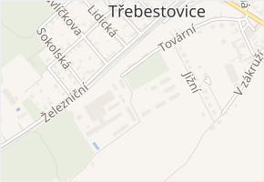 Tovární v obci Třebestovice - mapa ulice