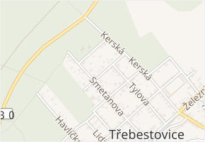 Žižkova v obci Třebestovice - mapa ulice