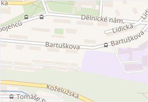 Bartuškova v obci Třebíč - mapa ulice
