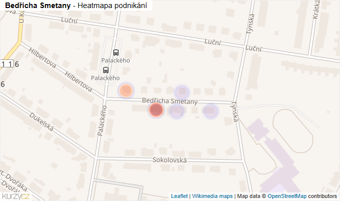 Mapa Bedřicha Smetany - Firmy v ulici.