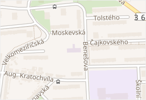 Benešova v obci Třebíč - mapa ulice