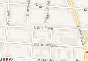 Bezručova v obci Třebíč - mapa ulice