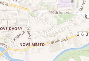 Boženy Němcové v obci Třebíč - mapa ulice