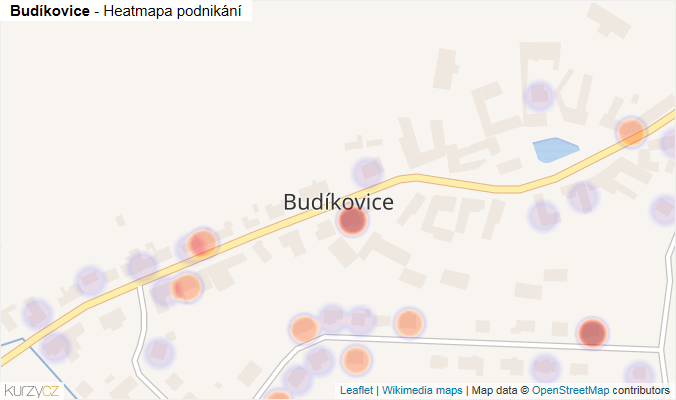 Mapa Budíkovice - Firmy v části obce.