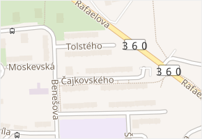 Čajkovského v obci Třebíč - mapa ulice