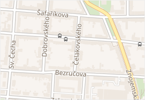 Čelakovského v obci Třebíč - mapa ulice
