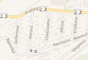 Chelčického v obci Třebíč - mapa ulice