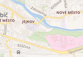 Chmelova v obci Třebíč - mapa ulice