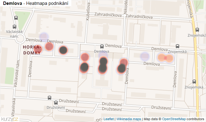Mapa Demlova - Firmy v ulici.