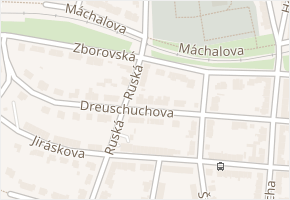 Dreuschuchova v obci Třebíč - mapa ulice
