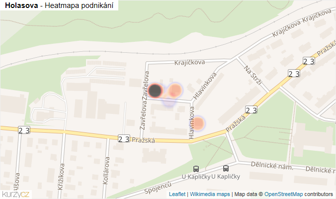Mapa Holasova - Firmy v ulici.