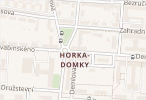 Horka-Domky v obci Třebíč - mapa části obce