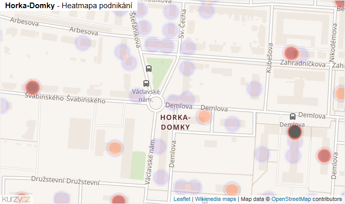 Mapa Horka-Domky - Firmy v části obce.