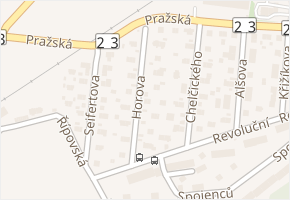 Horova v obci Třebíč - mapa ulice
