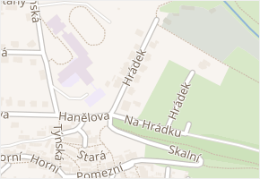 Hrádek v obci Třebíč - mapa ulice