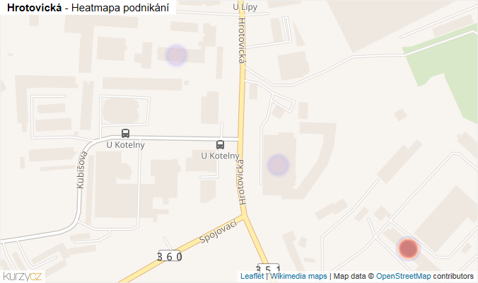 Mapa Hrotovická - Firmy v ulici.