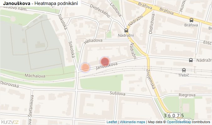 Mapa Janouškova - Firmy v ulici.