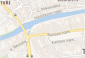 Jihlavská brána v obci Třebíč - mapa ulice