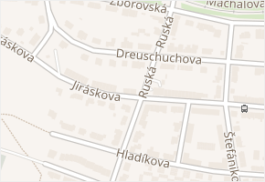 Jiráskova v obci Třebíč - mapa ulice