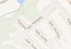Kpt. Nálepky v obci Třebíč - mapa ulice