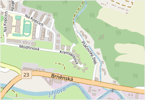 Kremláčkova v obci Třebíč - mapa ulice