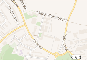 Manž. Curieových v obci Třebíč - mapa ulice