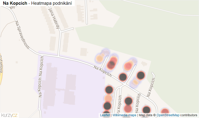 Mapa Na Kopcích - Firmy v ulici.