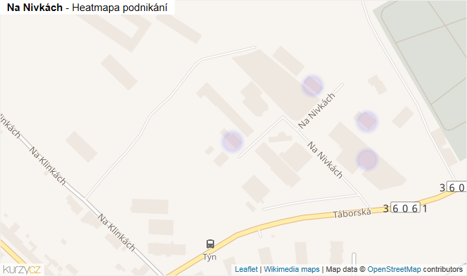 Mapa Na Nivkách - Firmy v ulici.