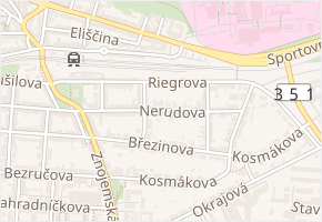 Nerudova v obci Třebíč - mapa ulice