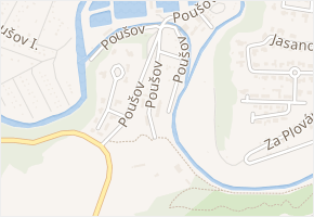 Poušov v obci Třebíč - mapa ulice