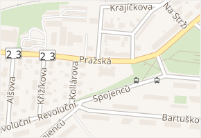 Pražská v obci Třebíč - mapa ulice