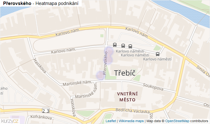 Mapa Přerovského - Firmy v ulici.