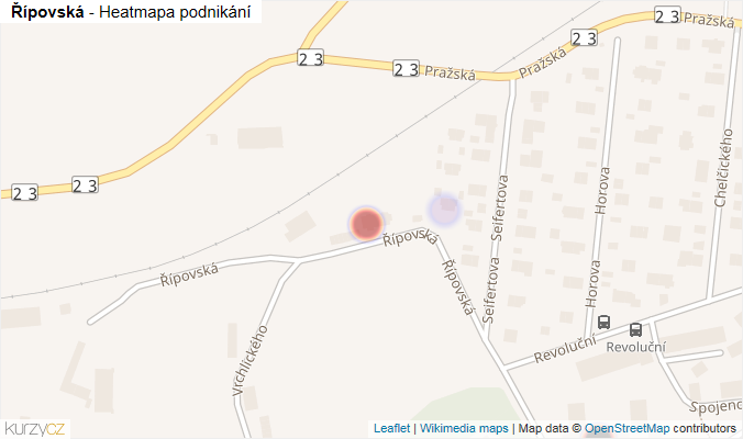 Mapa Řípovská - Firmy v ulici.