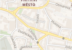 Sirotčí v obci Třebíč - mapa ulice