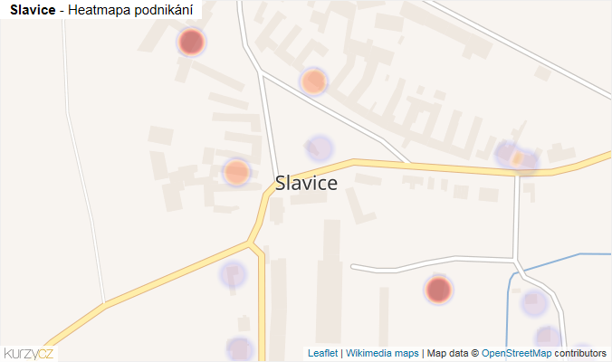 Mapa Slavice - Firmy v části obce.