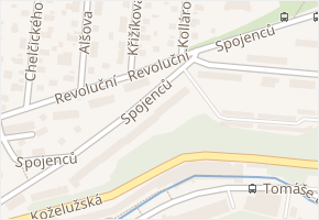 Spojenců v obci Třebíč - mapa ulice