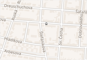 Štefánikova v obci Třebíč - mapa ulice