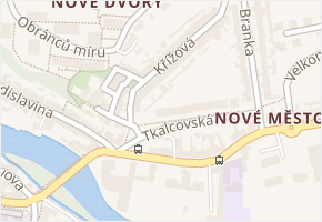 Tkalcovská v obci Třebíč - mapa ulice