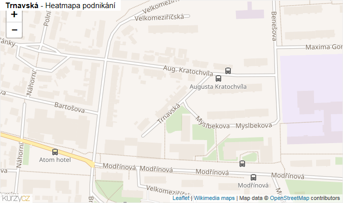 Mapa Trnavská - Firmy v ulici.