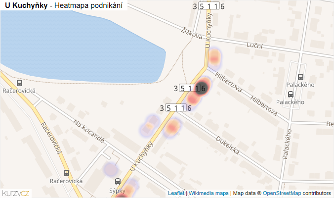 Mapa U Kuchyňky - Firmy v ulici.