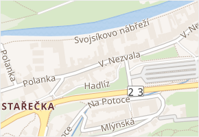 V. Nezvala v obci Třebíč - mapa ulice