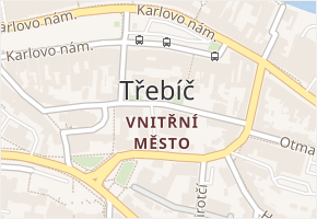 Vnitřní Město v obci Třebíč - mapa části obce