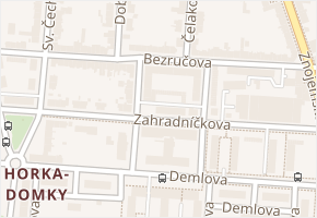 Zahradníčkova v obci Třebíč - mapa ulice