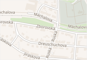 Zborovská v obci Třebíč - mapa ulice