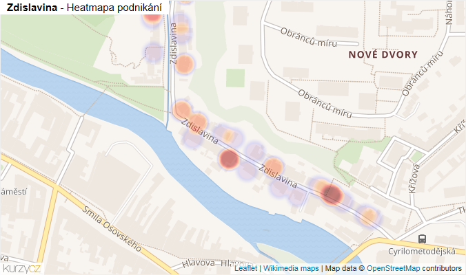 Mapa Zdislavina - Firmy v ulici.