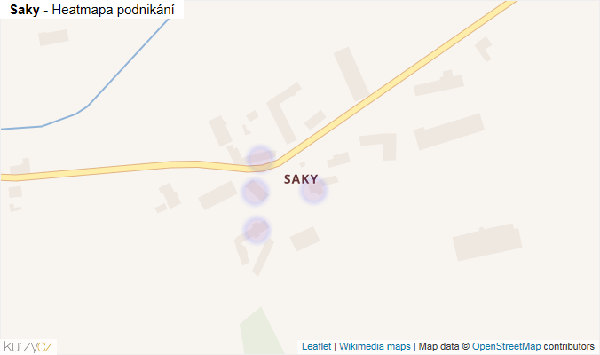 Mapa Saky - Firmy v části obce.