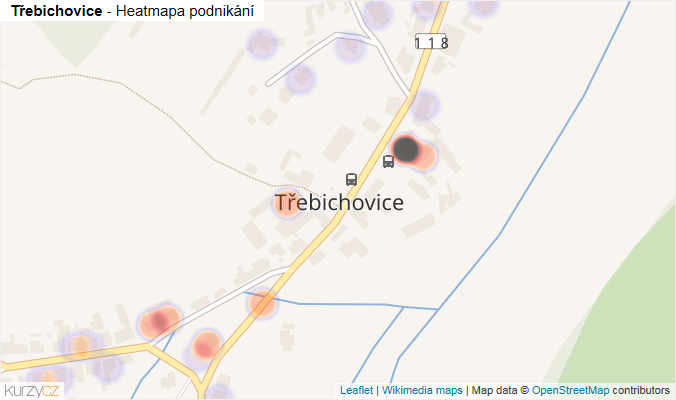 Mapa Třebichovice - Firmy v části obce.