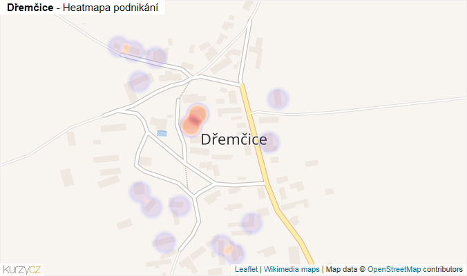 Mapa Dřemčice - Firmy v části obce.